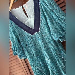 Bali - Coral Mini Dress NWOT sweet blue combo